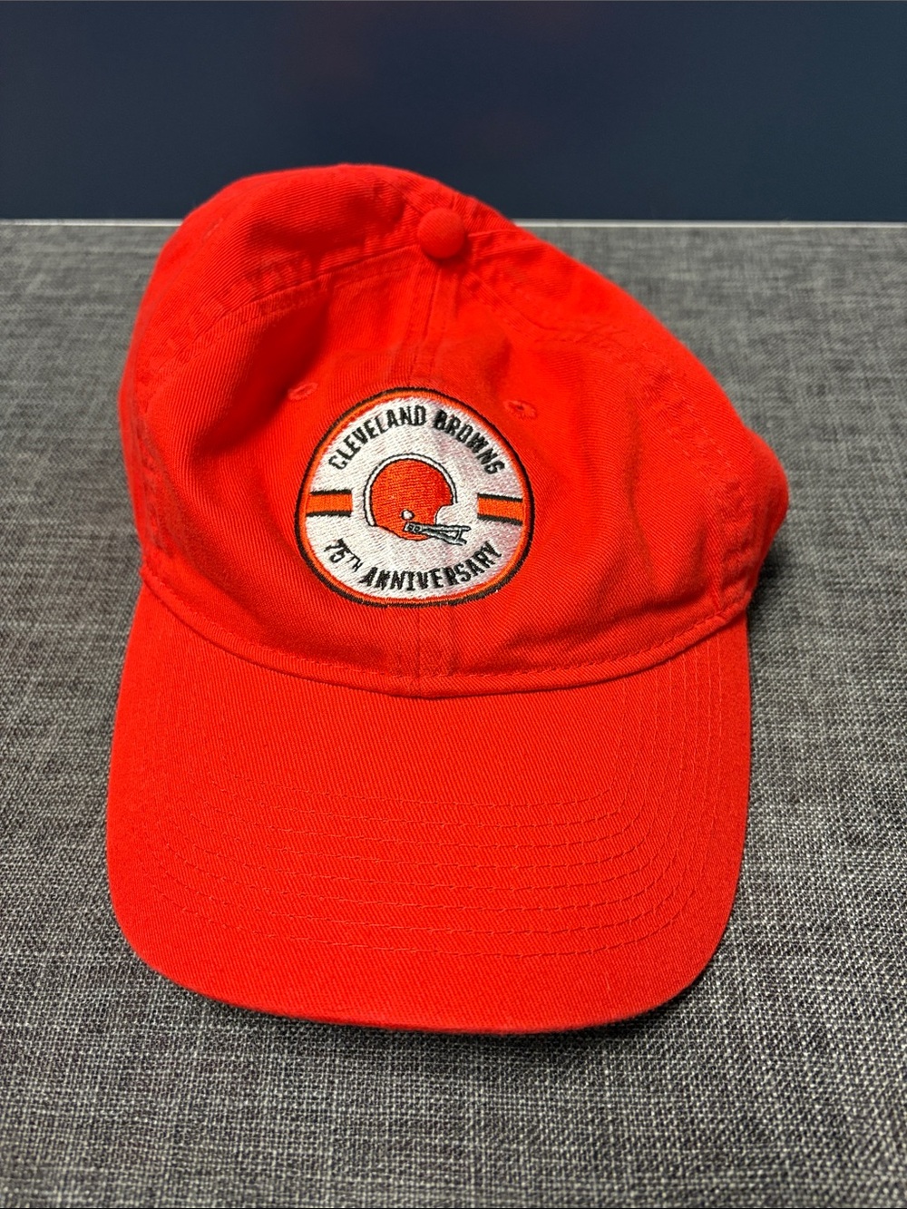 Vintage Cleveland Browns 75th Anniversary orange Adjustable Hat clutch football